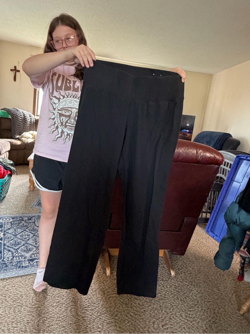 Livi Active Black Wide-Leg Pull-On Yoga Pants